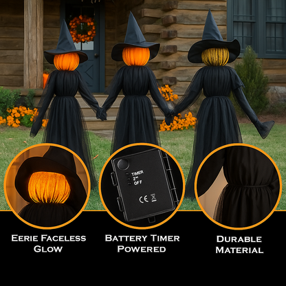 SpookYard™ Lighted Witch Stakes