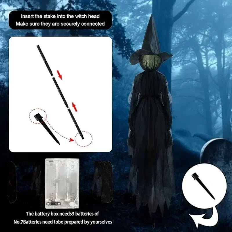 SpookYard™ Lighted Witch Stakes