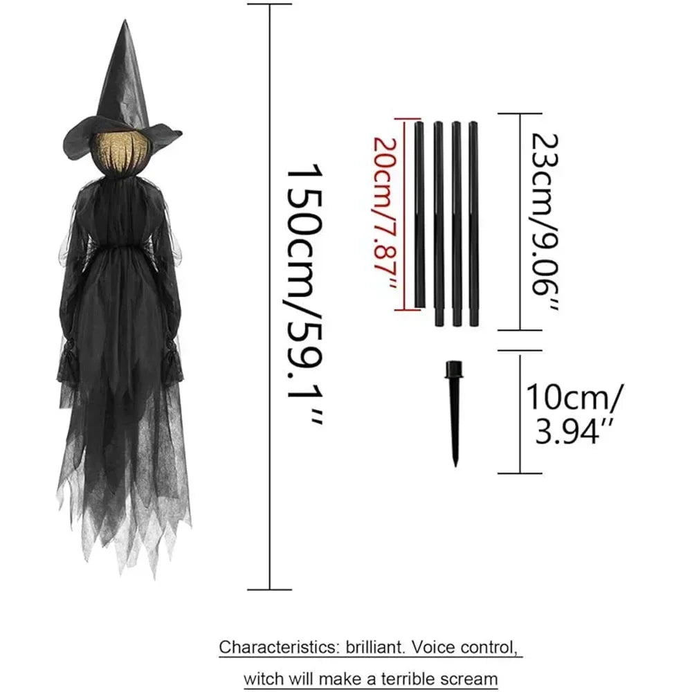 SpookYard™ Lighted Witch Stakes